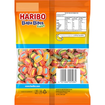 Haribo Balla Bites Sour Lollies 200g