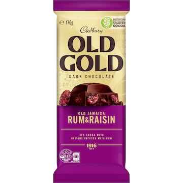 Cadbury Old Gold Jamaica Rum & Raisin Dark Chocolate Block 170g