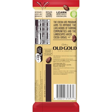 Cadbury Old Gold Original Dark Chocolate Block 165g