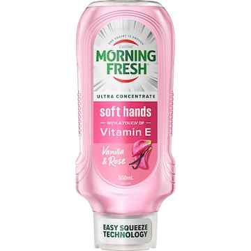 Morning Fresh Soft Hands Squeeze Dishwashing Liquid Vanilla & Rose 550mL
