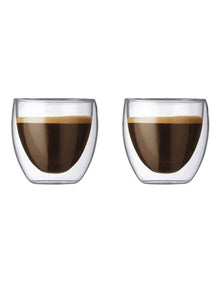 Pavina Double Wall Espresso Tumbler 80ml 2 Piece in Clear