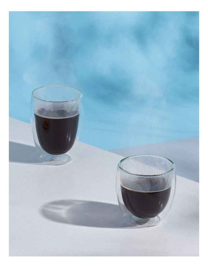 Pavina Double Wall Latte Glasses, Set of 2, 250ml in Clear