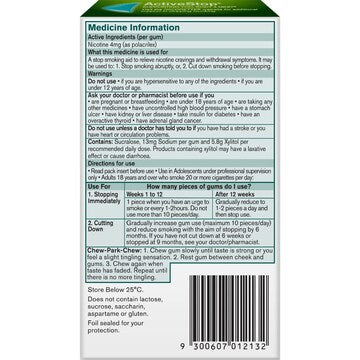 Nicorette Quit Smoking Extra Strength Nicotine Gum Icy Mint 4mg 30 pack
