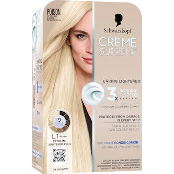 Schwarzkopf Creme Supreme L1 Extreme Lightener Plus Hair Dye each