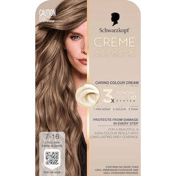Schwarzkopf Creme Supreme 7-16 Cool Ash Dark Blonde each