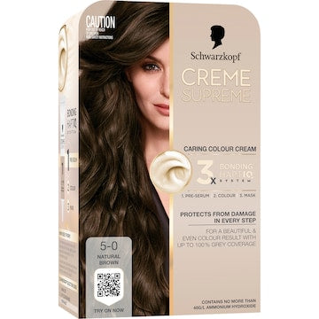 Schwarzkopf Creme Supreme 5-0 Natural Brown Hair Dye each