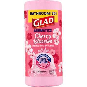 Glad Aromatics Cherry Blossom Bathroom Tidy Bags 30 pack