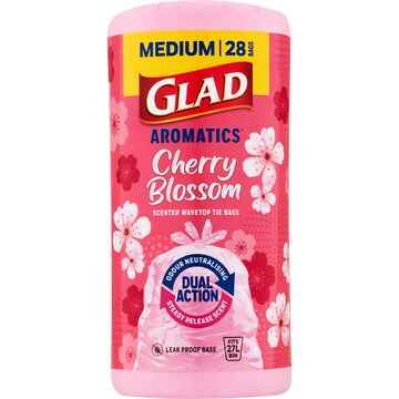 Glad Aromatics Cherry Blossom Medium Kitchen Tidy Bags 28 pack