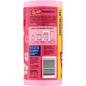 Glad Aromatics Cherry Blossom Medium Kitchen Tidy Bags 28 pack