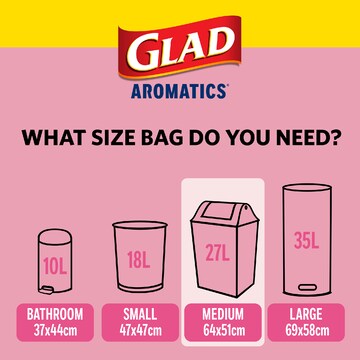 Glad Aromatics Cherry Blossom Medium Kitchen Tidy Bags 28 pack