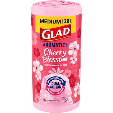 Glad Aromatics Cherry Blossom Medium Kitchen Tidy Bags 28 pack
