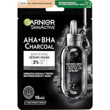Garnier Skin Active AHA + BHA Charcoal Mattifying Serum Mask each