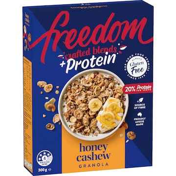 Freedom Crafted Blends Protein Granola Honey Cashew 360g