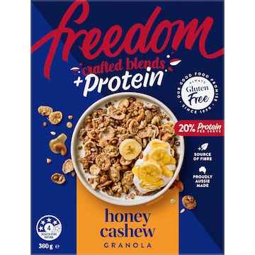 Freedom Crafted Blends Protein Granola Honey Cashew 360g
