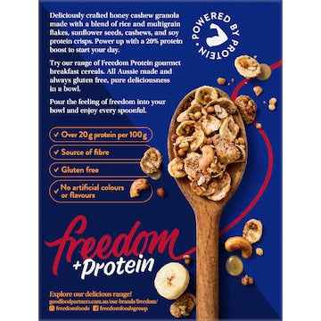 Freedom Crafted Blends Protein Granola Honey Cashew 360g