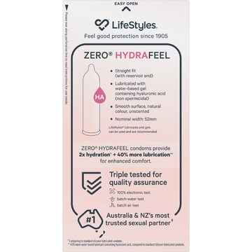 Lifestyles Zero Hydrafeel Condoms 8 pack