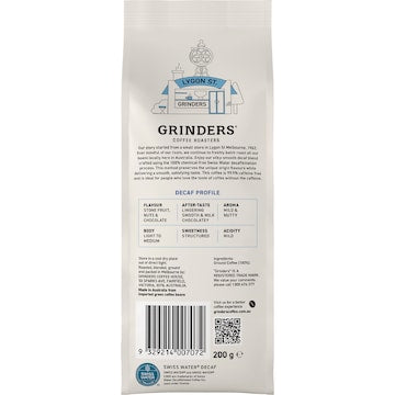 Grinders Decaf Ground Coffee 200g
