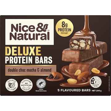 Nice & Natural Deluxe Protein Bars Double Choc Mocha & Almond 5 pack