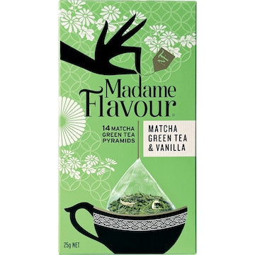 Madame Flavour Matcha Green Tea & Vanilla Tea Bags 14 pack