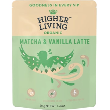 Higher Living Matcha & Vanilla Latte Powder 50g