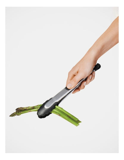 Good Grips Stainless Steel Tongs 23cm in Silver/Black