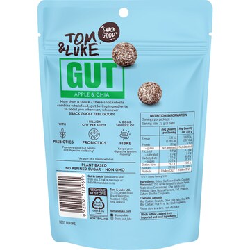 Tom & Luke Gut Snacka Balls Apple & Chia 132g