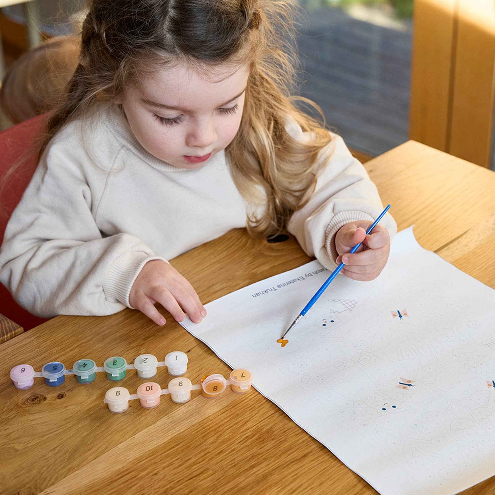 Paint by Numbers Flower Patch Kids Activity A4 Canvas Size by Journey Of Something Art and Craft for Kids Gifting Idea for 5yrs+