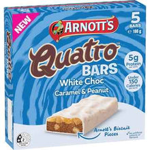 Arnott's Quatro White Choc Bars Caramel & Peanut 160g 5 pack