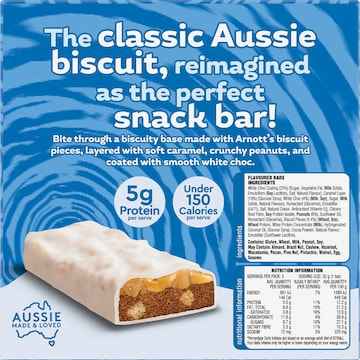 Arnott's Quatro White Choc Bars Caramel & Peanut 160g 5 pack