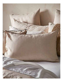 Sandy Cape Washed Belgian Linen Quilt Cover Set in Moonbeam
