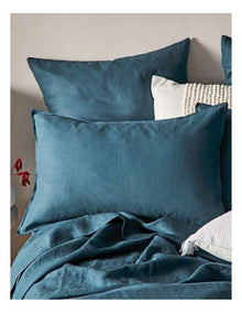 Sandy Cape Linen Quilt Cover Set in Seaglass