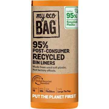 My Eco Bag Large Recycled Bin Liners 35L 18 pack