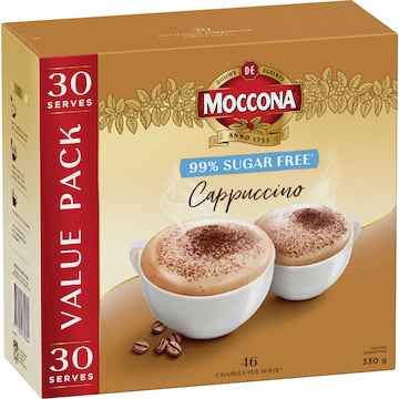 Moccona 99% Sugar Free Cappuccino Sachets 30 pack