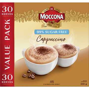 Moccona 99% Sugar Free Cappuccino Sachets 30 pack