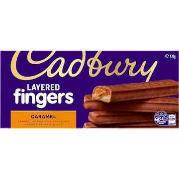 Cadbury Layered Fingers Biscuits Caramel 120g
