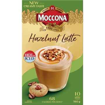 Moccona Hazelnut Latte Sachets 10 pack