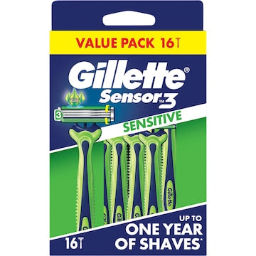 Gillette Sensor 3 Sensitive Disposal Razors 16 pack