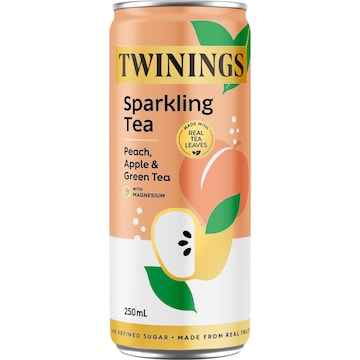 Twinings Sparkling Green Tea Can Peach & Apple 250mL
