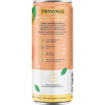 Twinings Sparkling Green Tea Can Peach & Apple 250mL