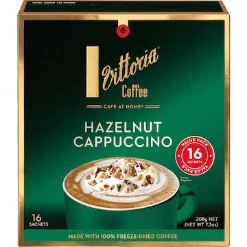 Vittoria Hazelnut Cappuccino Sachets 16 pack