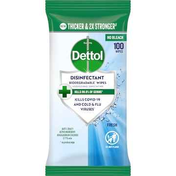 Dettol Disinfectant Wipes Fresh 100 pack