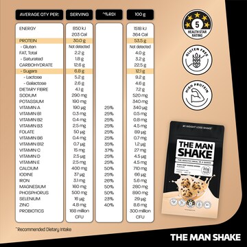 The Man Shake Choc Chip Cookie Dough 560g