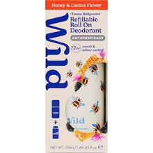 Wild Deodorant 72hr Antipersperant Roll On Honey & Cactus 50mL