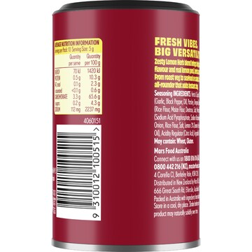 Masterfoods Zesty Lemon Herb Topper Seasoning 45g