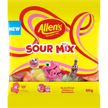Allen's Sour Mix Lollies 60g