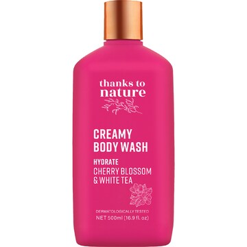 Thanks To Nature Creamy Body Wash Hydrate Cherry Blossom & White Tea 500mL