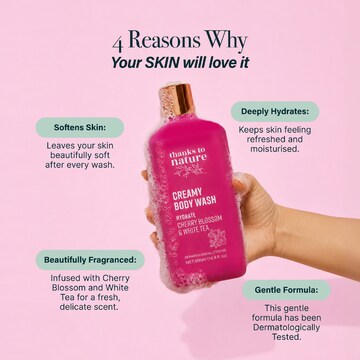 Thanks To Nature Creamy Body Wash Hydrate Cherry Blossom & White Tea 500mL