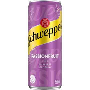 Schweppes Passionfruit Mini Soft Drink Cans 250mL x 6 pack