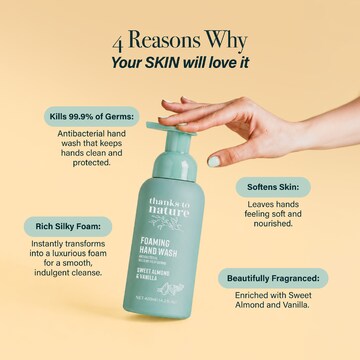 Thanks To Nature Antibacterial Foaming Hand Wash Sweet Almond & Vanilla 420mL