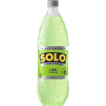 Solo Zero Sugar Lime Soft Drink Bottle 1.25L